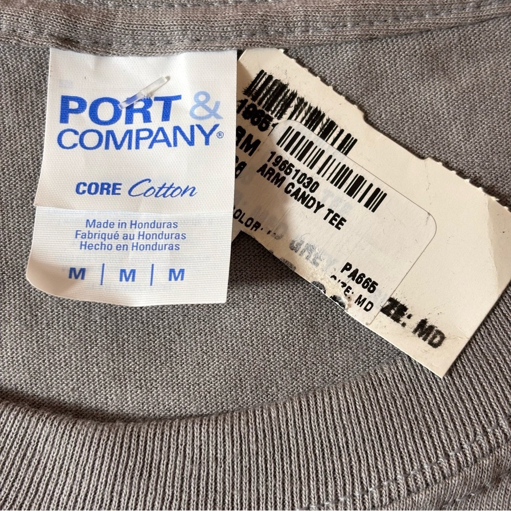 Port & Company Mens Graphic Tee Humor Short Sleeve T-Shirt Gray Size Medium - Picture 6 of 12